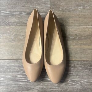 Nine West Corrine Shoes Sz 8 Nude Ballet Flats Capsule Office Neutral Preppy
